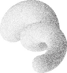 Poster - Abstract line shape. 3D wavy element with noisy fluid effect. Grainy spiral with gradient stipple sand texture. Trendy twisted dynamic grunge object.
