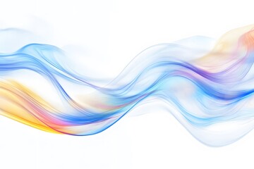 Fototapete - Colorful background with flowing waves on white background, creating an abstract and dynamic design element.