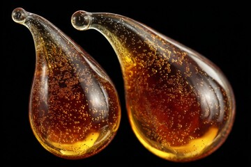 Poster - Unique glass droplets containing bubbles, showcasing craftsmanship and creativity in their design