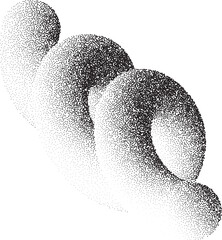 Poster - Abstract gradient shape. 3D lines and wavy element. Fluid organic grainy design with sandy texture. Swoosh stipple spiral. Twisted dotted trendy dynamic curved element