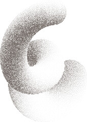 Poster - Stipple gradient shape. 3D wavy line with noise. Grainy geometric spiral with sand effect. Halftone trendy curved organic objects for modern poster and graphic design