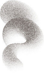 Poster - Abstract gradient shape. 3D lines and wavy element. Fluid organic grainy design with sandy texture. Swoosh stipple spiral. Twisted dotted trendy dynamic curved element