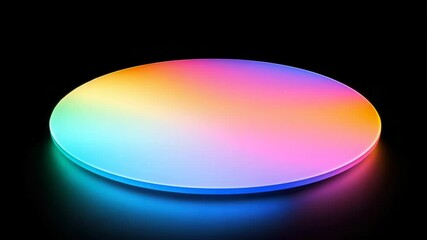 Poster - A round object with colorful lights on a black background, perfect for technology or innovation concepts