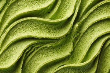Poster - Delicious green tea ice cream displayed in a wavy pattern at a dessert shop