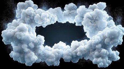 Aufkleber - Abstract clouds form a ring with particles on black background