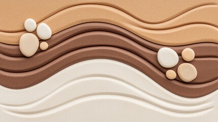 Poster - Multicolored waves with smooth stones create a visually interesting design