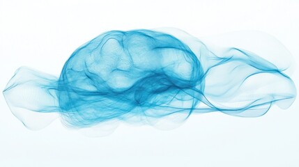 Wall Mural - Abstract representation of a brain in flowing, translucent blue.