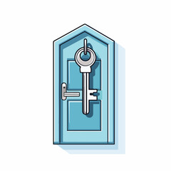 Wall Mural - professional vector illustration of isolated house door key icon for design purposes