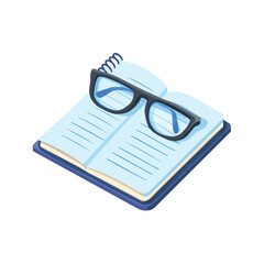 Wall Mural - Professional Vector Illustration of Notebook and Glasses Icon for Business and Office Use