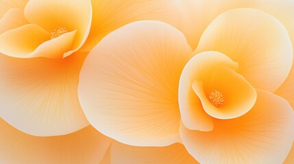 Poster - Beautiful close up of light orange begonia petals blooming