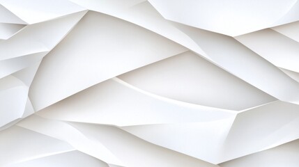 Aufkleber - Abstract white geometric patterns create layered three dimensional design