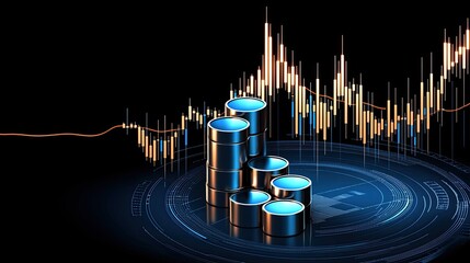 Aufkleber - Metallic coin stacks showing the progress of a financial graph