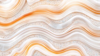 Aufkleber - Abstract background depicts flowing white and orange marble like waves