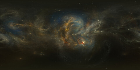 Wall Mural - 360 degree space nebula. giant interstellar cloud with stars, equirectangular projection, environmen