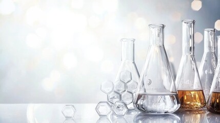 Poster - An image showcasing various types of laboratory glassware including beakers flasks and other transparent vessels