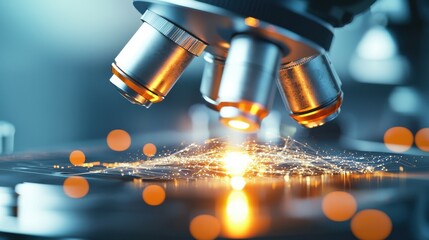 Poster - A close up view of a microscope capturing the intricate details of a scientific sample highlighting the critical role of this technology in advancing scientific understanding and discovery