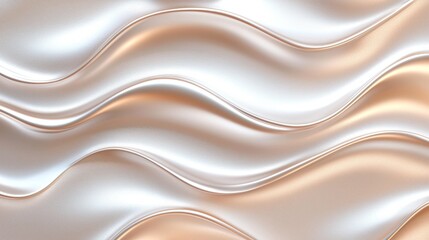 Aufkleber - Soft creamy waves with golden highlights cascade across surface