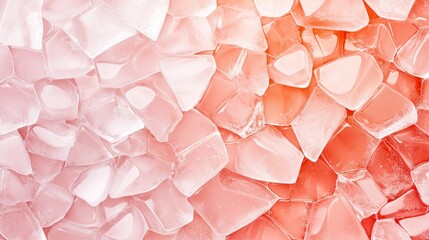 Poster - Many irregularly shaped chunks of translucent ice are arranged closely