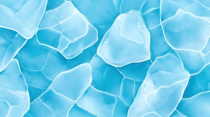 Poster - Abstract illustration depicts a surface with light blue shapes