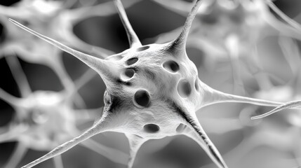 Poster - this black and white micrograph captures the complex and interconnected nature of a neuron