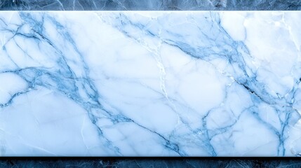 Aufkleber - Pale blue marble slab with dark veined texture