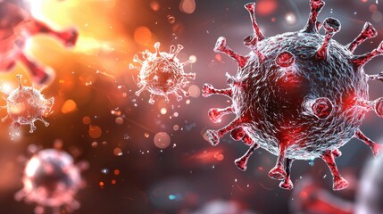 Poster - a close up view of the intricate molecular structure of a virus highlighting the importance of scien