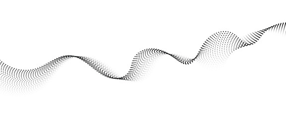 Leinwandbilder - Flowing Dot Wave halftone gradient pattern on transparent background	
