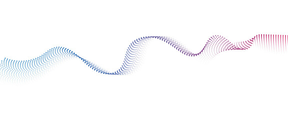 Leinwandbilder - Flowing Dot Wave halftone gradient pattern on transparent background	
