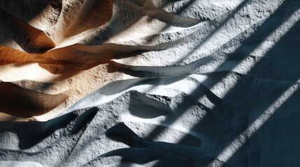 Poster - Detailed Top-Down Shot of Fine Wrinkled Sand Texture with Shadow Play and Unique Patterns