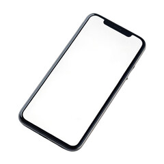 Wall Mural - Smartphone with white screen isolated on transparent background. use cases: mockup.