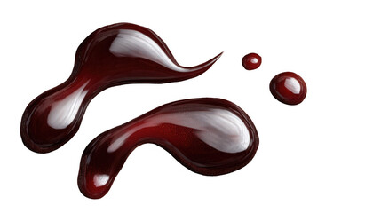 Poster - Maroon varnish creating abstract shapes while reflecting light, revealing a textured surface beneath, all isolated against a transparent background for a striking visual impact