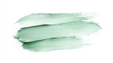 Aufkleber - Green paint smeared on white background in minimalist studio