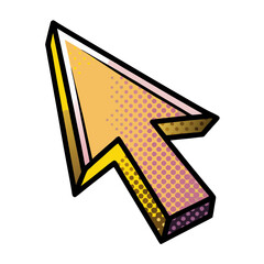 Poster - Cursor arrow in pop art style with a transparent background  