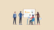 © Fawad - Business team presenting data charts on a whiteboard during a meeting in a modern office space