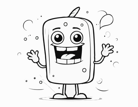 Playful Graffiti Line Art Character Design with Exaggerated Features and Bold Outlines, Perfect for Animation, Children's Books, and Whimsical Illustration Projects.