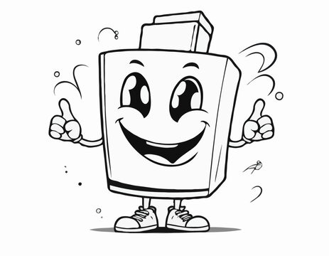 Playful Graffiti Line Art Character Design with Exaggerated Features and Bold Outlines, Perfect for Animation, Children's Books, and Whimsical Illustration Projects.