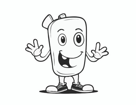 Playful Graffiti Line Art Character Design with Exaggerated Features and Bold Outlines, Perfect for Animation, Children's Books, and Whimsical Illustration Projects.