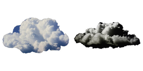 Wall Mural - PNG Two distinct cloud formations appear as isolated elements.