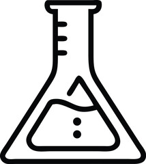 Poster - Laboratory erlenmeyer flask icon vector outline illustration science experiment equipment tool