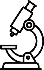 Poster - Outline microscope vector illustration for science education and laboratory research tool icon