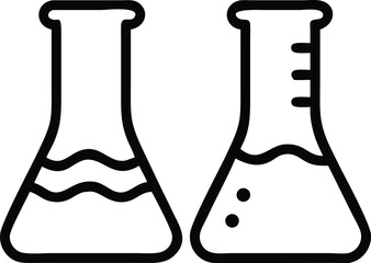 Poster - Science lab equipment vector illustration of two erlenmeyer flasks for chemistry experiments