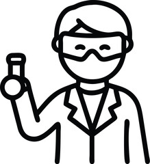 Poster - Scientist holding test tube vector icon illustration science lab researcher chemistry experiment