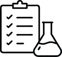 Poster - Lab report checklist with flask icon for science experiment and research documentation use