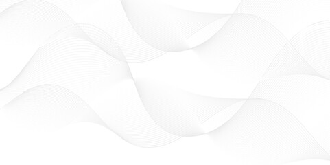 Poster - vector wave digital white and gray blend futuristic technology flow tech transparent line stripe ene