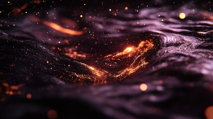 Wall Mural - Abstract design with dark color and golden details.