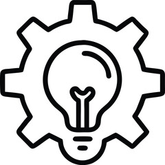 Poster - Idea generation process innovation strategy lightbulb in gear creative solution thinking concept