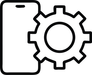 Poster - Phone settings icon vector illustration mobile app development and configuration concept design