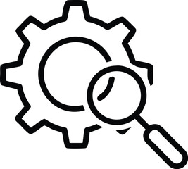 Fototapete - Search engine optimization seo settings configuration magnifying glass and gear icon vector