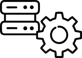 Fototapete - Data server configuration and settings management icon for network and database system setup