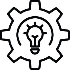 Poster - Idea generation innovation process lightbulb and gear icon for creative problem solving and strategy